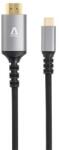 AVAX Kábel, USB-C/HDMI 2.0, fonott, 1, 5 m, AVAX "AV9021", fekete-alumínium (AXAV9021) - webpapir