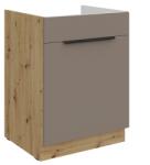 TEMPO KONDELA Dulăpior pentru chiuvetă, sandgrau/stejar artisan, FRISBO 60 ZL 1S BB