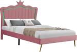 TEMPO KONDELA Pat cu somieră, 140x200, ţesătură roz Velvet, RANIA