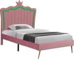 TEMPO KONDELA Pat cu somieră, 90x200, ţesătură Velvet roz, RANIA