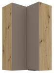 TEMPO KONDELA Dulăpior de colţ superior, sandgrau/stejar artisan, FRISBO 60x60 GN-108 2F