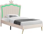 TEMPO KONDELA Pat cu somieră, 90x200, ţesătură Velvet bej, RANIA