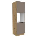 TEMPO KONDELA Dulăpior înalt pentru cuptor încorporabil, sandgrau/stejar artisan, FRISBO 60 DP-210 2F