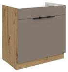 TEMPO KONDELA Dulăpior pentru chiuvetă, sandgrau/stejar artisan, FRISBO 80 ZL 1S BB