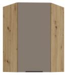 TEMPO KONDELA Dulăpior de colţ superior, sandgrau/stejar artisan, FRISBO 60x60 GN-90 1F