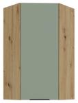 TEMPO KONDELA Dulăpior de colţ superior, aquamarine/stejar artisan, ARSANY 60x60 GN-108 1F