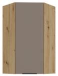 TEMPO KONDELA Dulăpior de colţ superior, sandgrau/stejar artisan, FRISBO 60x60 GN-108 1F
