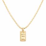 ElectraStore Colier Auriu Cu Pandantiv Gravat Fine Gold (C4982)