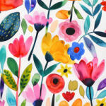 Takoy French terry Takoy 150cm flori colorate Luana