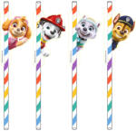  Mancs Őrjárat Color Paws papír szívószál, 8 db-os szett (DPA9914525) - eking