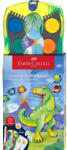 Faber-Castell Vízfesték készlet + fehér tempera + matrica DINOSZAURUSZ Faber-Castell 12klf. szín (FC125036) - iroszer24