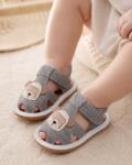 SuperBaby Sandalute gri cu piuitoare - Happy Cute Bear
