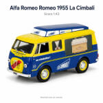 Eaglemoss Macheta van Alfa Romeo Romeo 1955 La Cimbali, scara 1: 43, albastru cu galben (2919)