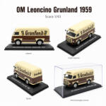 Eaglemoss Macheta OM Leoncino Furgone Grunland 1959, maro cu crem, cu vitrina plexiglas, scara 1: 43 (2934)