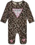 Guess Ромпър за бебе момиче с леопардов десен и розово лого Guess