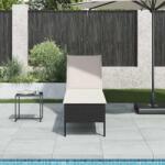 vidaXL Sezlong cu perna, negru, 55x200x44 cm, poliratan GartenMobel Dekor (4104100)