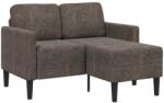 vidaXL Canapea cu 2 locuri si sezlong în forma de L, gri închis, 125 cm, piele ecologica GartenMobel Dekor (4107090) Canapea