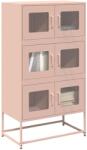 vidaXL Dulap înalt, roz, 68x39x123 cm, otel GartenMobel Dekor (853351) Comoda