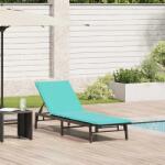 vidaXL Sezlong cu perna, negru, din poliratan GartenMobel Dekor (4104087)