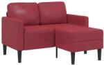 vidaXL Canapea cu 2 locuri si sezlong în forma de L, rosu vin, 125 cm, piele ecologica GartenMobel Dekor (4107086) Canapea