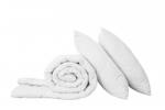 Kotonia Home Set 3 piese 1x pilota de iarna Kotonia Home - 2 persoane 180x200 cm 300g/m2, cu 2 x perne 50x70, Alb, 100% Microfibra, puf siliconizat (000550)
