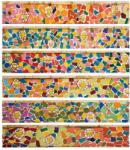 Original Deals Matricák beltéri vagy kültéri lépcsőkhöz, öntapadós, 6 darabos, többszínű mozaik puzzle, 100x18 cm (23AGL1178)