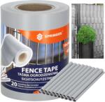 Springos kerítésszalag, 19cmx35m, 450g/m2, 20 db rögzítőkapocs - Világosszürke (FN0002)