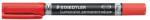 STAEDTLER Alkoholos marker, F/M, 0, 6/1, 5 mm, kúpos, kétvégű, STAEDTLER "Lumocolor Duo 348", piros (348-2)
