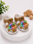 SuperBaby Sandalute maro cu luminite pentru super bebelusi - Masinuta