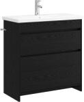 vidaXL Set de mobilier pentru baie Stejar Negru 81 x 40 x 84, 5 cm GartenMobel Dekor (3404267)
