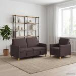 vidaXL Set de canapea cu spatiu de depozitare 2 pcs Maro închis GartenMobel Dekor (3429180) Canapea