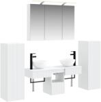 vidaXL Set de mobilier pentru baie 6 pcs Alb Lemn prelucrat si sticla GartenMobel Dekor (3407111)