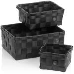 KELA Set coșuri Neo PP plastic negru 3 buc KL-24485