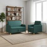 vidaXL Set de canapea cu spatiu de depozitare 2 pcs Verde închis GartenMobel Dekor (3429153) Canapea