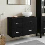 vidaXL Set de mobilier pentru baie 2 pcs Stejar Negru Lemn prelucrat GartenMobel Dekor (3403945)