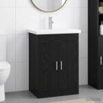 vidaXL Set de mobilier pentru baie Stejar Negru 61 x 40 x 84, 5 cm GartenMobel Dekor (3404351)