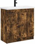 vidaXL Set de mobilier pentru baie Stejar fumuriu 78, 5 x 37, 5 x 81 cm GartenMobel Dekor (3404139)