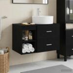 vidaXL Set de mobilier pentru baie 2 pcs Stejar Negru Lemn prelucrat GartenMobel Dekor (3403905)