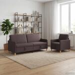 vidaXL Set de canapea cu spatiu de depozitare 2 pcs Maro închis GartenMobel Dekor (3429236) Canapea