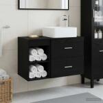 vidaXL Set de mobilier pentru baie 2 pcs Stejar Negru Lemn prelucrat GartenMobel Dekor (3403881)