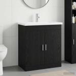 vidaXL Set de mobilier pentru baie Stejar Negru 81 x 40 x 84, 5 cm GartenMobel Dekor (3404359)