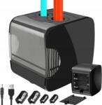 Bedee Fekete elektromos ceruzahegyező automata Start/stop nagy usb tartály (Elektryczna Temperówka 2 Otwory)