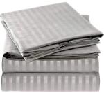 Kotonia Home Cearceaf de pat Kotonia Home Deco, 100% bumbac, Damasc Saten, dimensiune dungi 1 cm, Gri, 220x240 cm (001895-240)