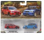 Mattel Hot Wheels: 2005 Mitsubishi Lancer és 2004 Subaru Forester deluxe kisautó - 2 db-os (JHW46)