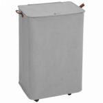 HOMCOM Coș de rufe cu capac și roți 50 L coș de rufe pliabil cu sac cu șnur detașabil 40x30x65 cm Gri | Aosom Romania (850-384V00GY)
