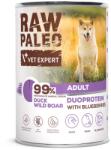 VetExpert Raw Paleo Duoprotein Duck & Boar Adult - wet dog food - 400g