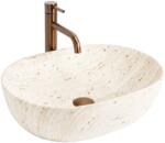 Rea Amelia Travertine Classic 48x34, 5 cm pultra ültethető kőhatású mosdó REA-U4210 (REA-U4210)