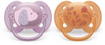 Philips Suzeta de joacă Premium ultra moale - fete - animale - 6-18 luni - 2 buc (14A0D9)