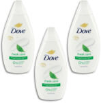 Dove Fresh Care krémtusfürdő (3x720 ml) + AJÁNDÉK neszesszer táska