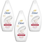 Dove Silky Velvet krémtusfürdő (3x720 ml) + AJÁNDÉK neszesszer táska
